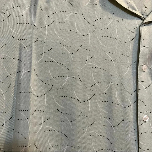 Axist Silk Touch men's button-down shirt, XXL Beige Geometric Print Rayon - Picture 3 of 6